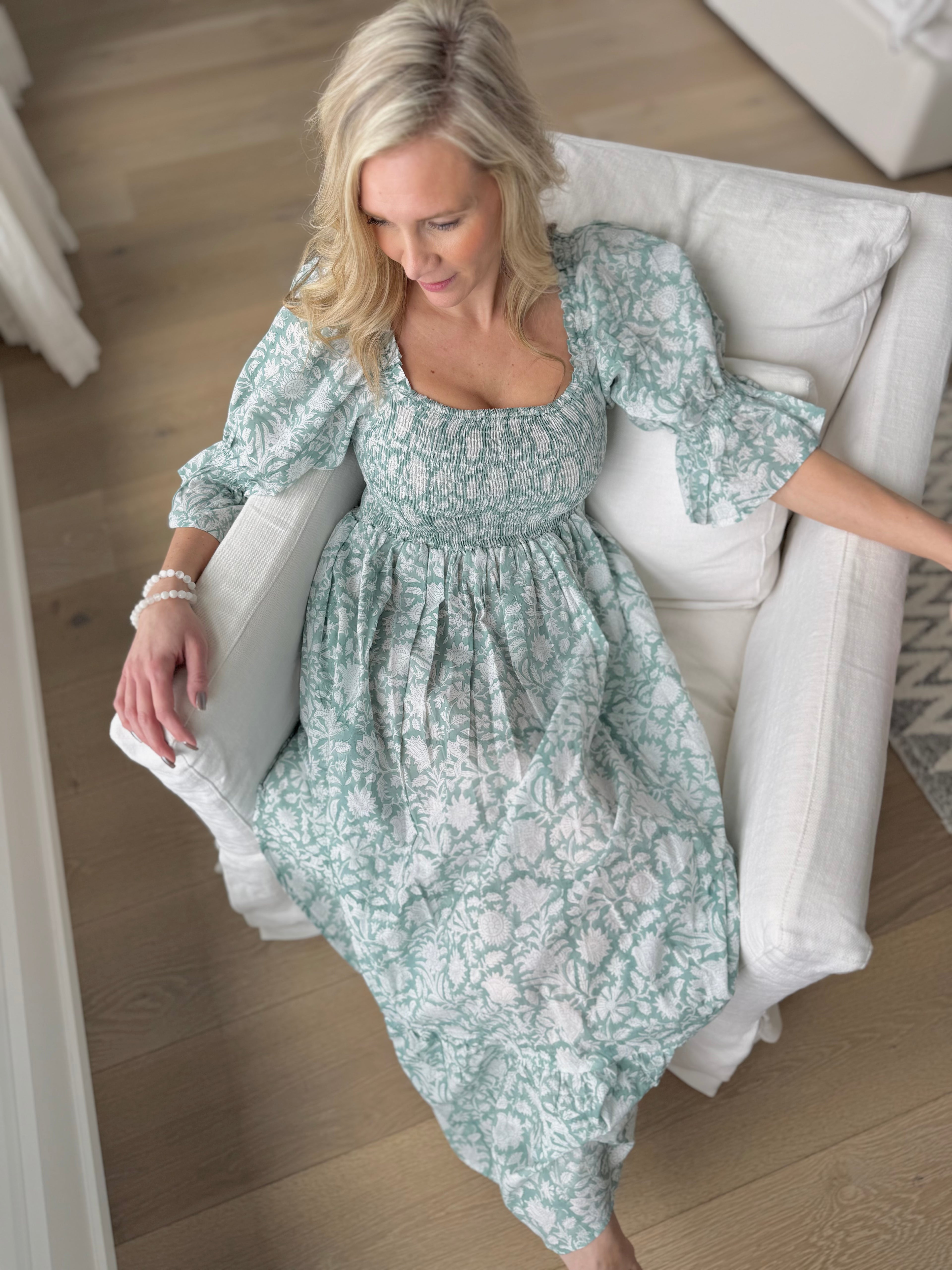 Amalfi Cotton Dress Made in Italy Aqua
