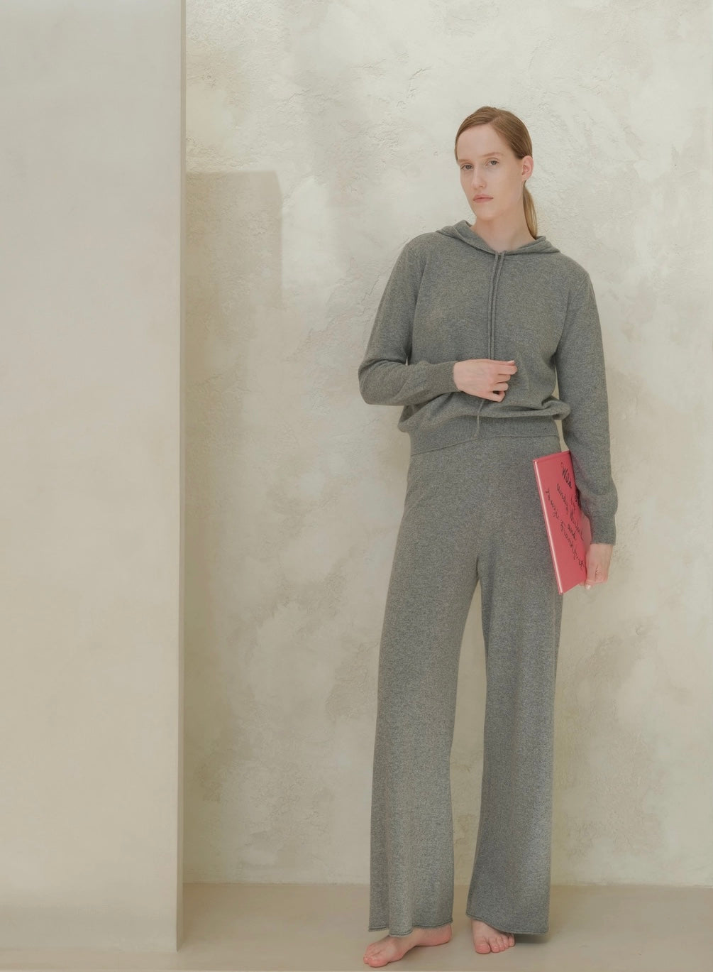 Cashmere-Mix Hoodie Pewter