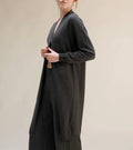 Cashmere-Mix Long Fine Cardigan Ash