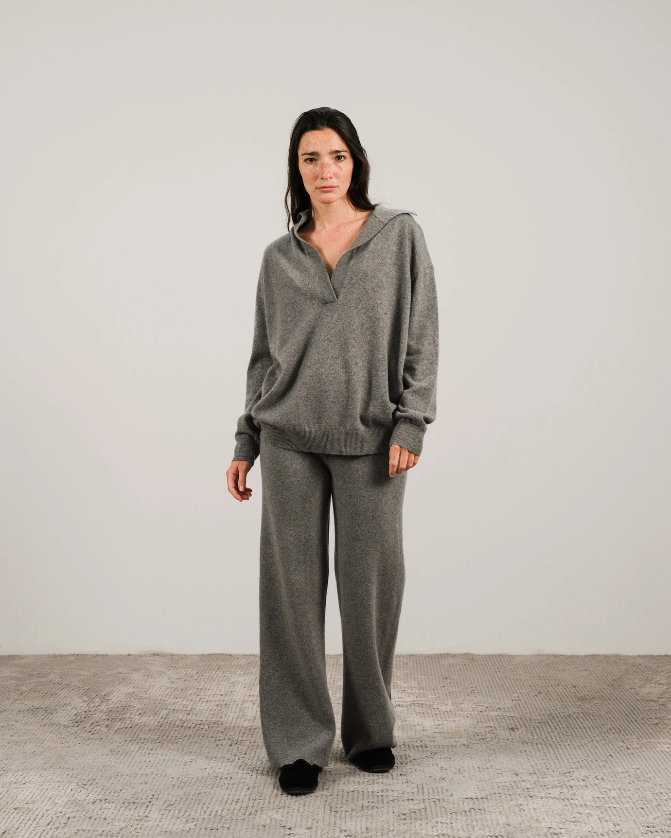 Cashmere-Mix Polo in Pewter Made in Italy