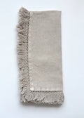 Lola [Fringe Stonewashed-Linen Fringe Napkins] - Set of 4
