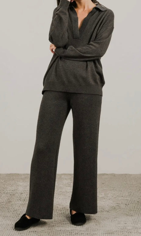 Cashmere-Mix Wide-Leg Trouser