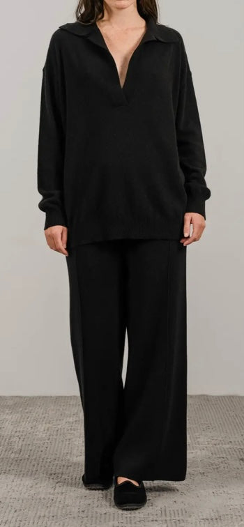 Cashmere-Mix Wide-Leg Trouser