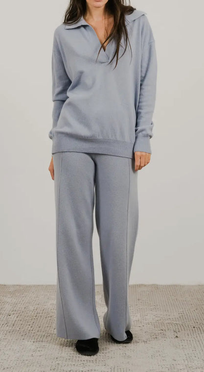 Cashmere-Mix Wide-Leg Trouser