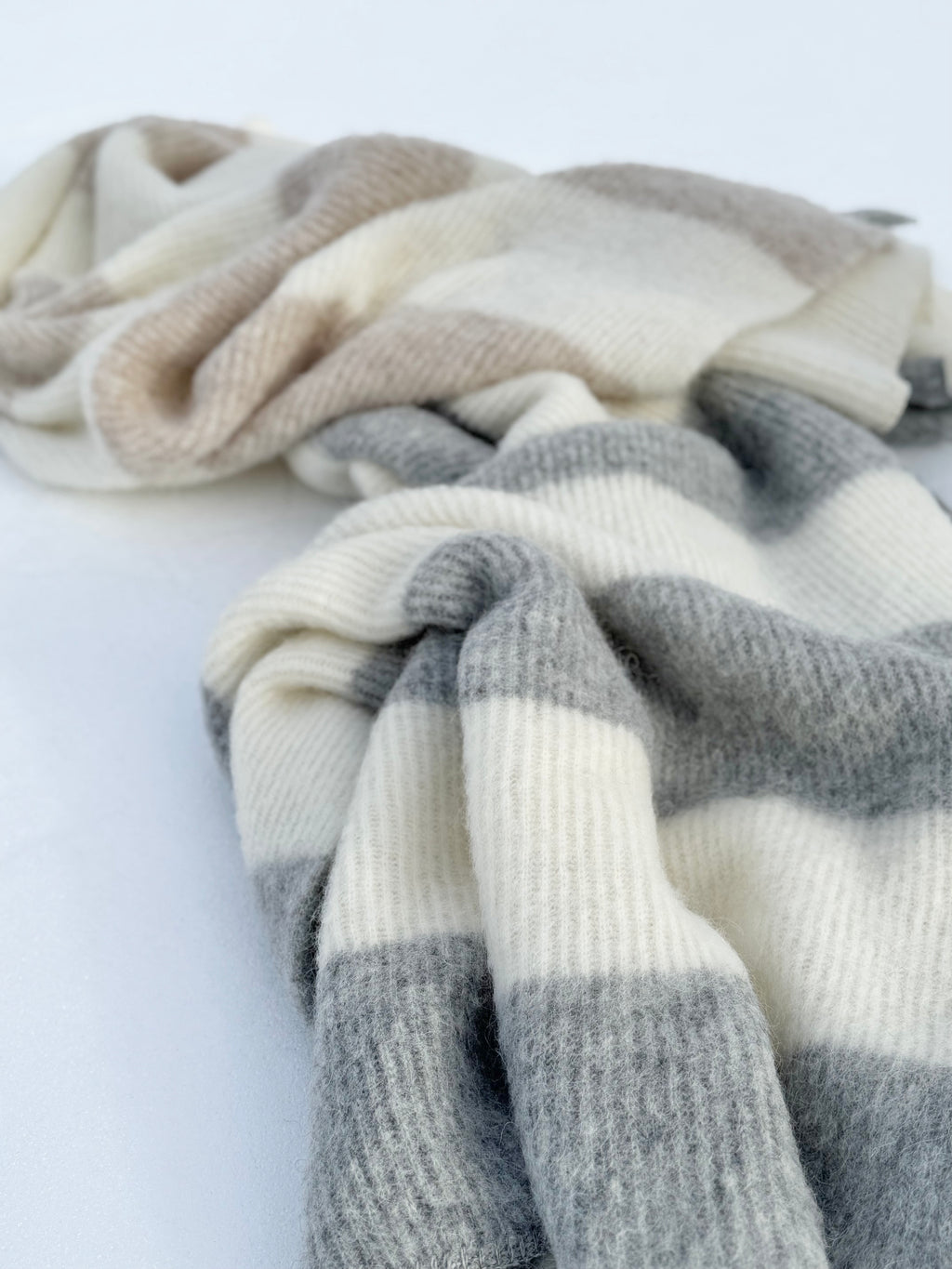 Liv Icelandic Wool Blanket Fawn + Ivory and Dove + Ivory