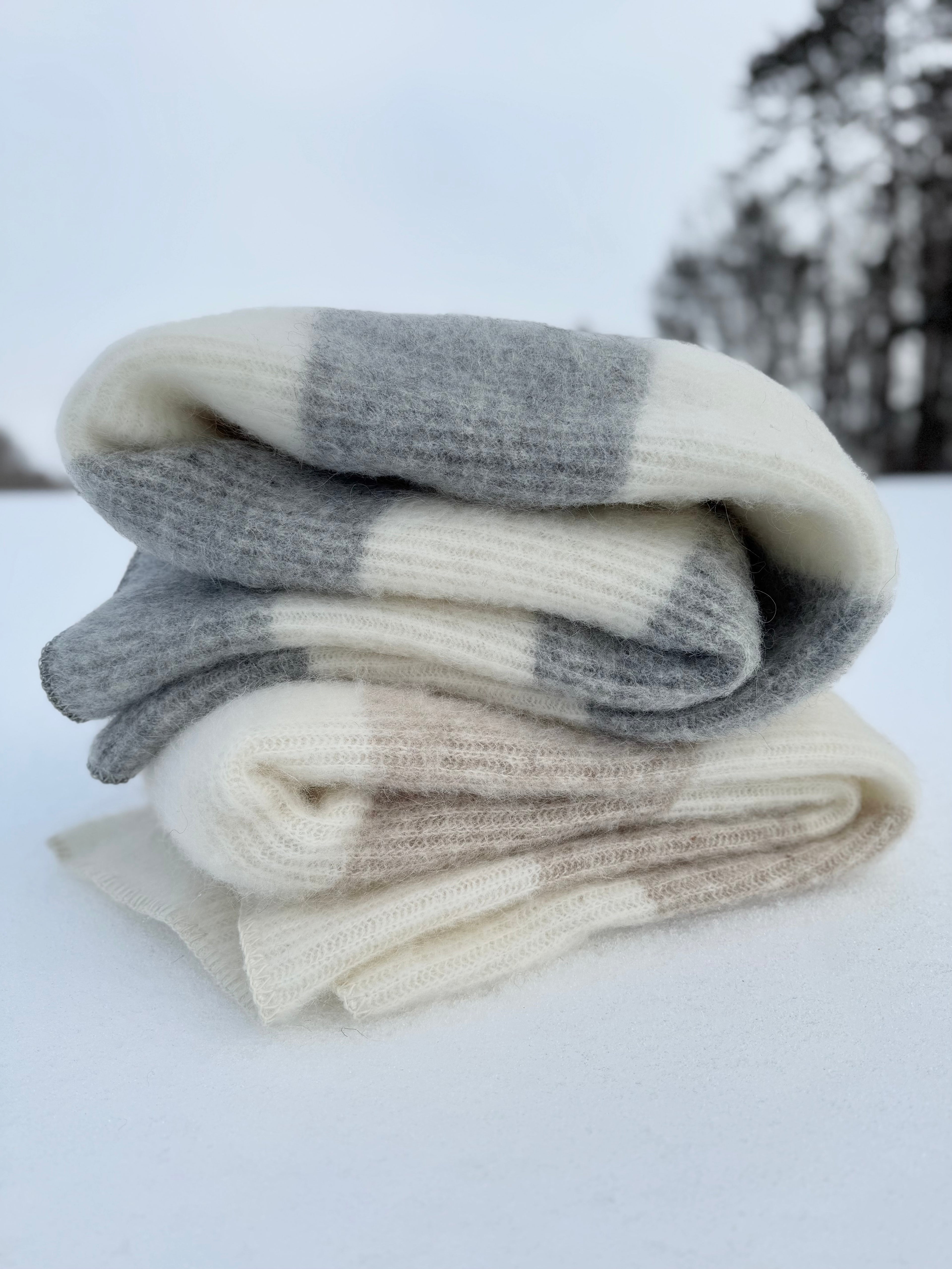 Liv Icelandic Wool Blanket Fawn + Ivory and Dove + Ivory KH 